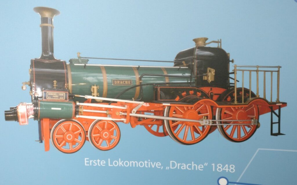 Highlight ganz am Anfang der Firmengeschichte Henschel: Die Dampflokomotive "Drache"