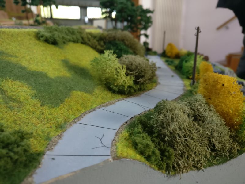 Modul Blockstelle auf der Modulanlage der Rhein-Main-Gruppe der N-Modulbahner auf der Inspiration Modellbau 2017 in Nieder-Olm in der Ludwig-Eckes-Halle.