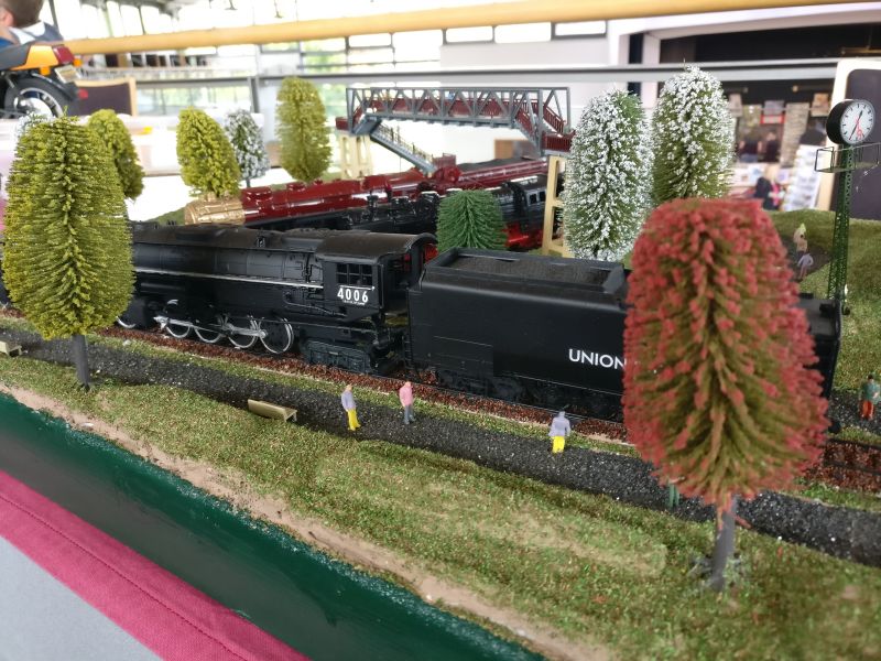 "Big Boy & Co." Schaustück mit US-Dampflokomotiven auf der Inspiration Modellbau 2017 in Nieder-Olm in der Ludwig-Eckes-Halle.
