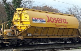 Drei NACCO Taoos-y 894 "Josera" in Mainz-Weisenau auf den Geleisen vor dem Zementwerk. Datum: 11.11.2018