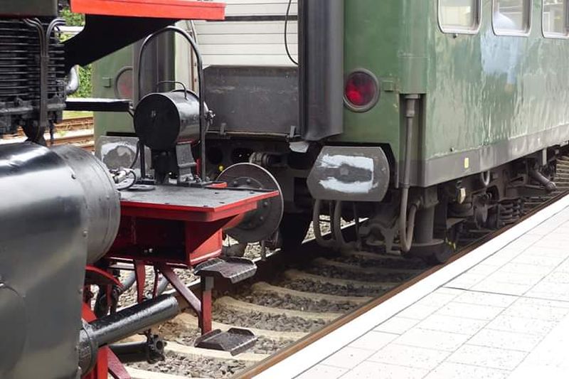 Die Dampflokomotive der Baureihe BR 86 333 (BR 86 1333-1) am 26.05.2019 im Bahnhof Soltau (Han) an der Heidebahn.