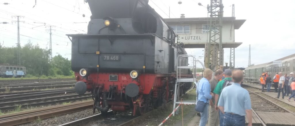 Dampflok der Baureihe 78 468 auf dem Bundesbahn-Sommerfest am 22.06.2019 im DB-Museum in Koblenz.