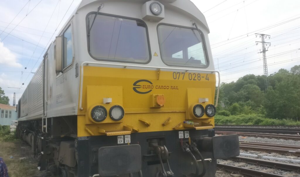 Die EMD JT42CWRM Class 77 / Baureihe 247.0 der DB Cargo auf dem Bundesbahn-Sommerfest am 22.06.2019 im DB-Museum in Koblenz.