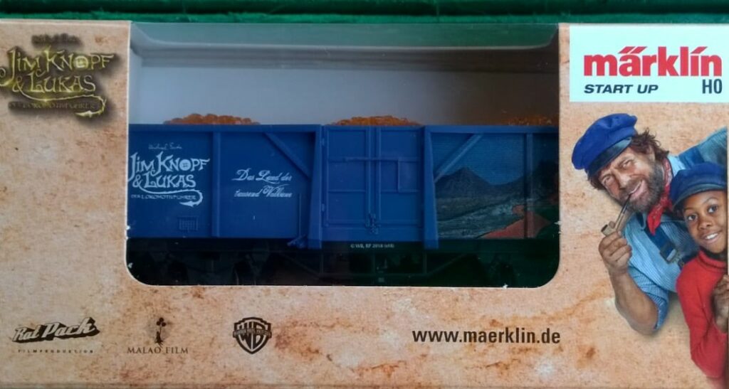 So liegt er im Regal und lockt... Der nicht ganz unschuldige Märklin 44818 Offener Güterwagen Jim Knopf Lavawagen.