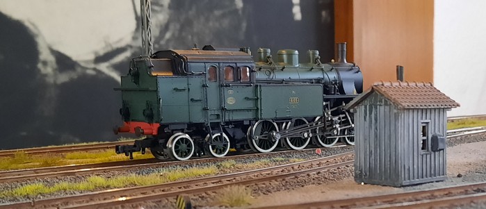 Die bayrische Pt 3/6 "6105" (Rivarossi 1361) auf Doncolors Rangier-Modul.