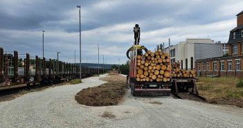 Neuer Holzverladebahnhof entlastet Straßen und Wälder (Foto: DB Cargo Logistics)