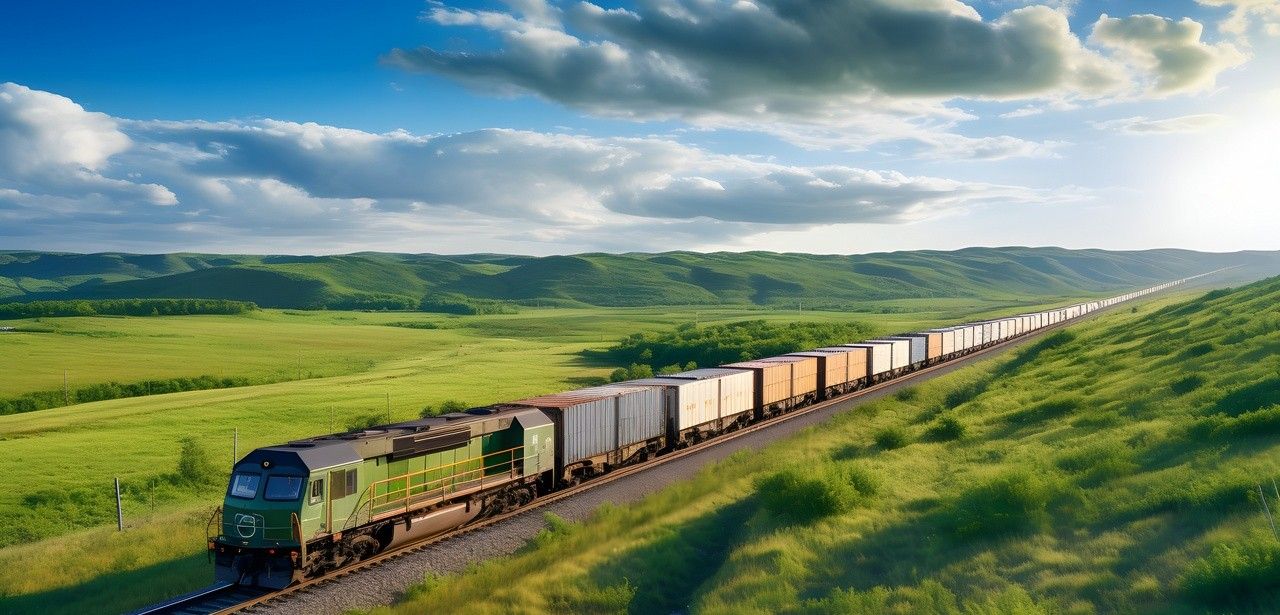 Güterzüge stoßen 7,4 Mal weniger CO₂ aus als Lkws (Foto: AdobeStock - Finn 638095865)