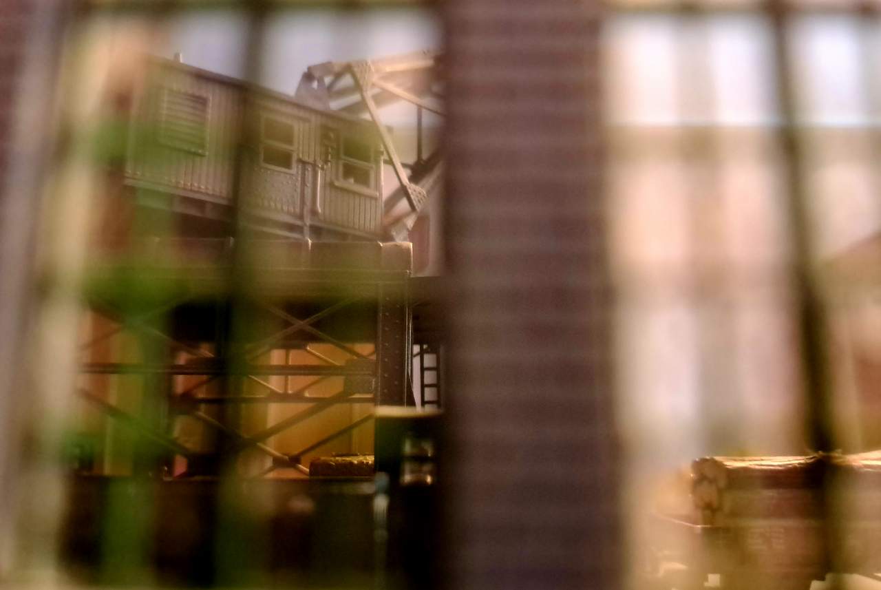 Looking out from the goods sheds upon the busy shunting taking place along the harbour railway